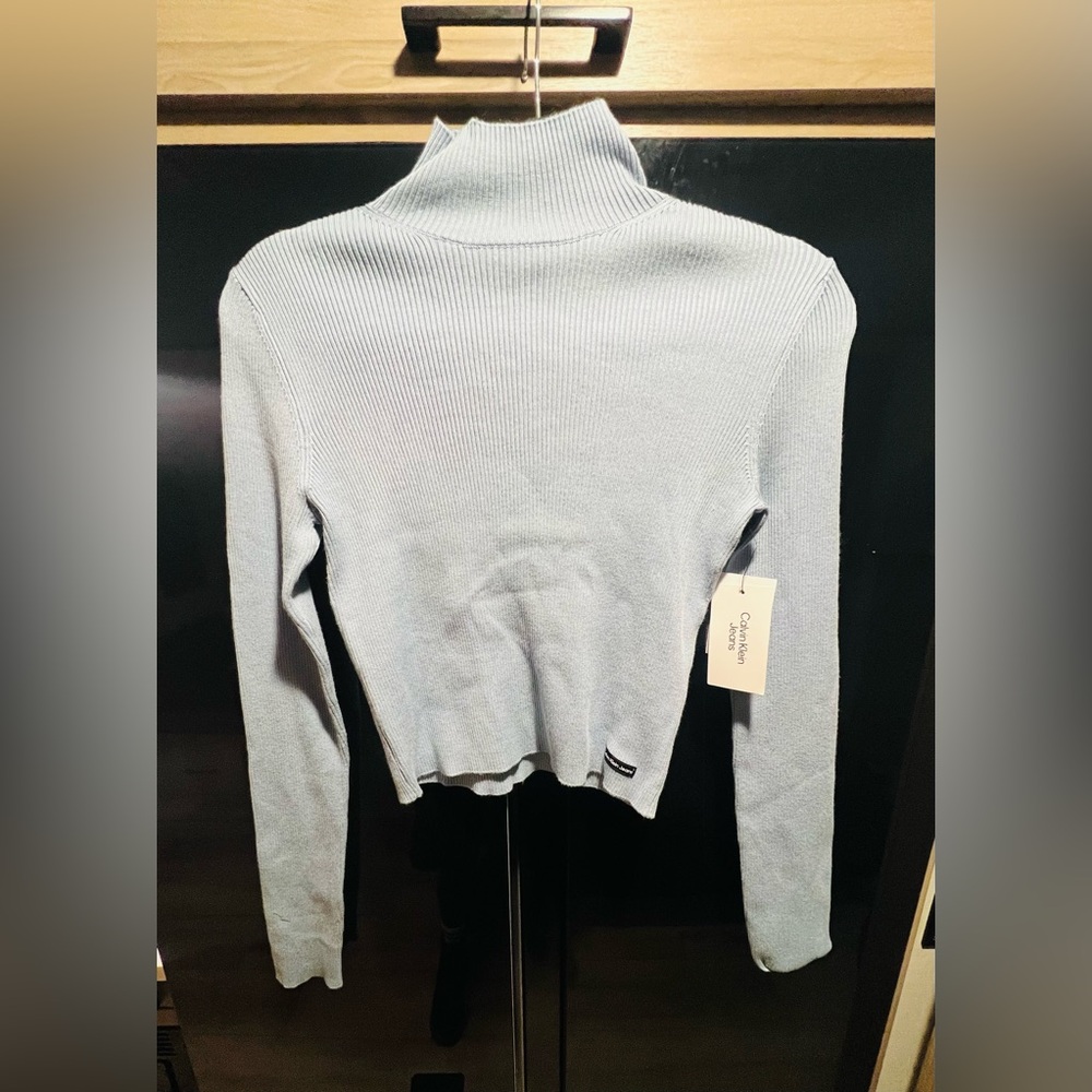 Calvin Klein Women's Light winter baby blue Turtleneck Sweater - Picture 1 of 1